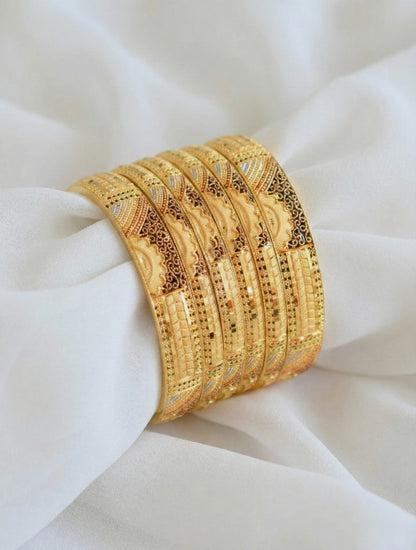Gold forming Set Of 6 Bangles(2.10) dj-17977