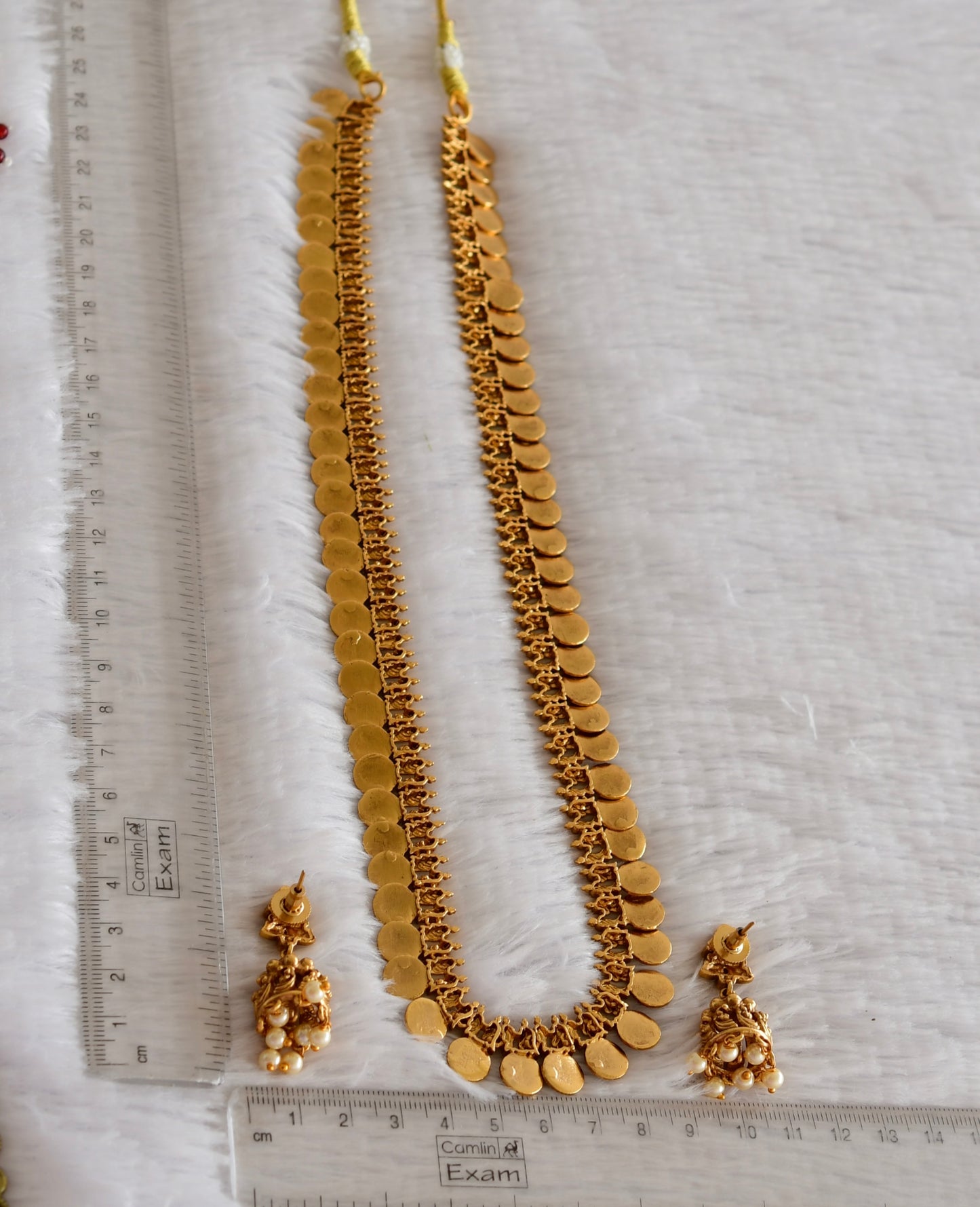 Matte finish lakshmi coin haar set dj-52436