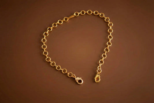 Gold tone necklace ring back chain dj-52430