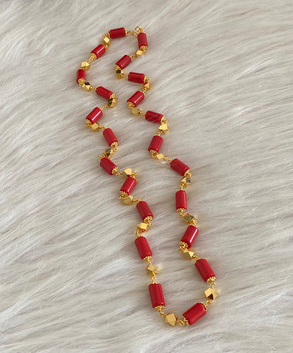 Gold tone coral-gold beaded chain dj-54978