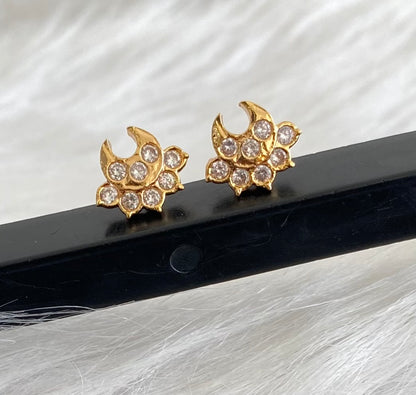 Gold tone AD white stone stud/earrings dj-53869