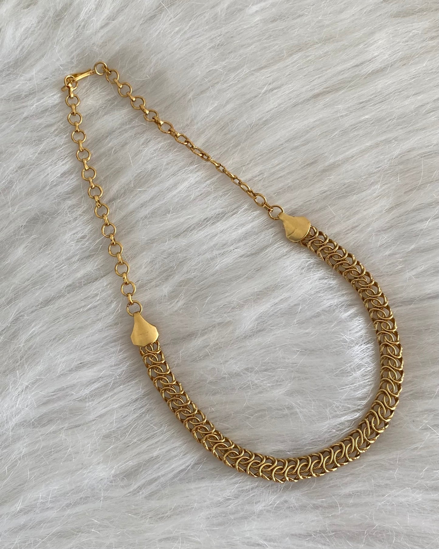 Antique gold tone chain necklace dj-54425