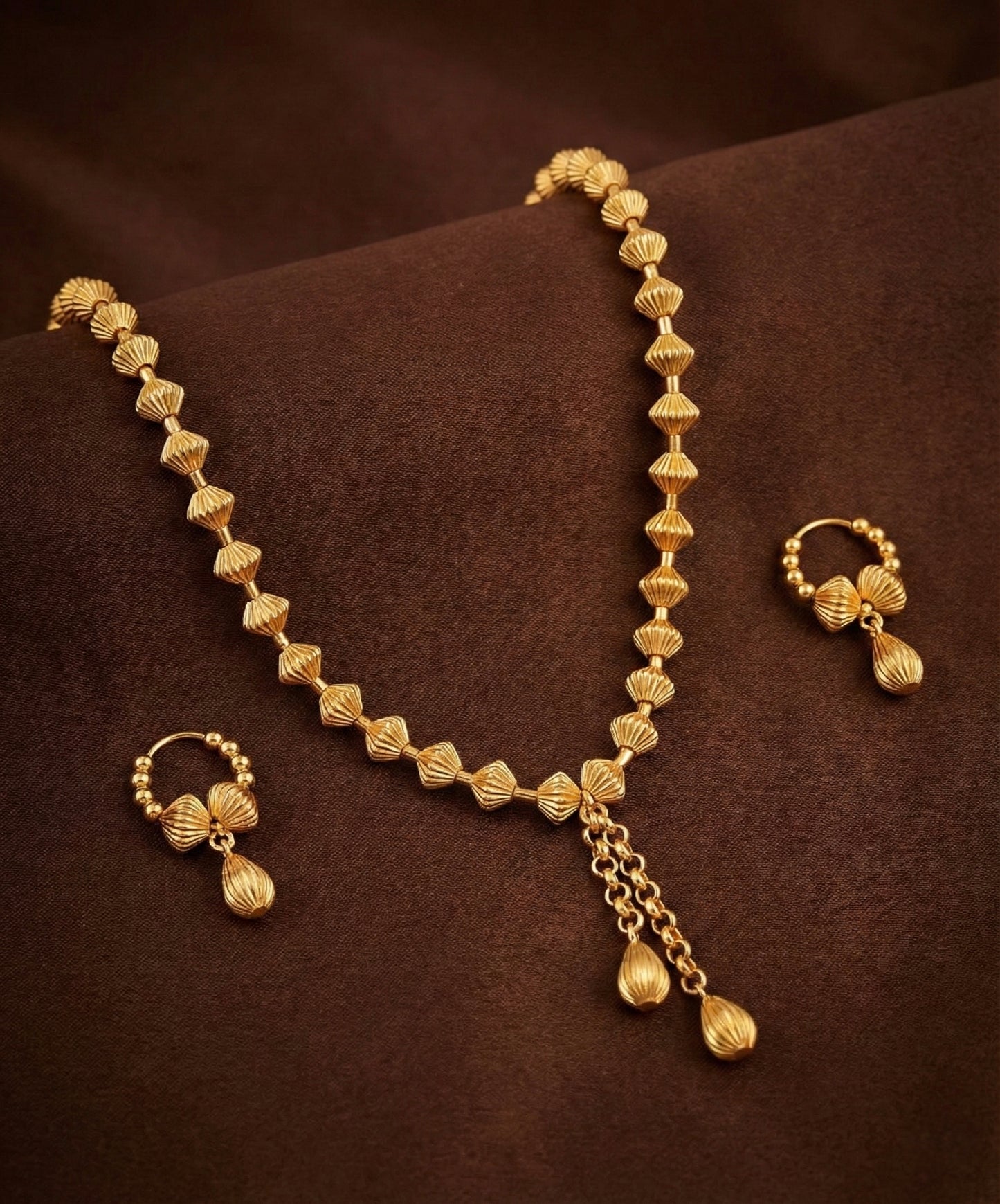 Gold tone Beaded Necklace Set - DJ17031