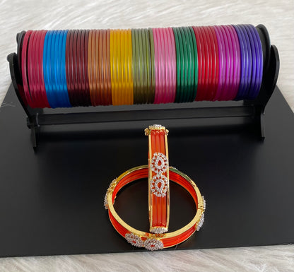 Two tone cz mango multicolor changeable bangles(2.4) dj-55039