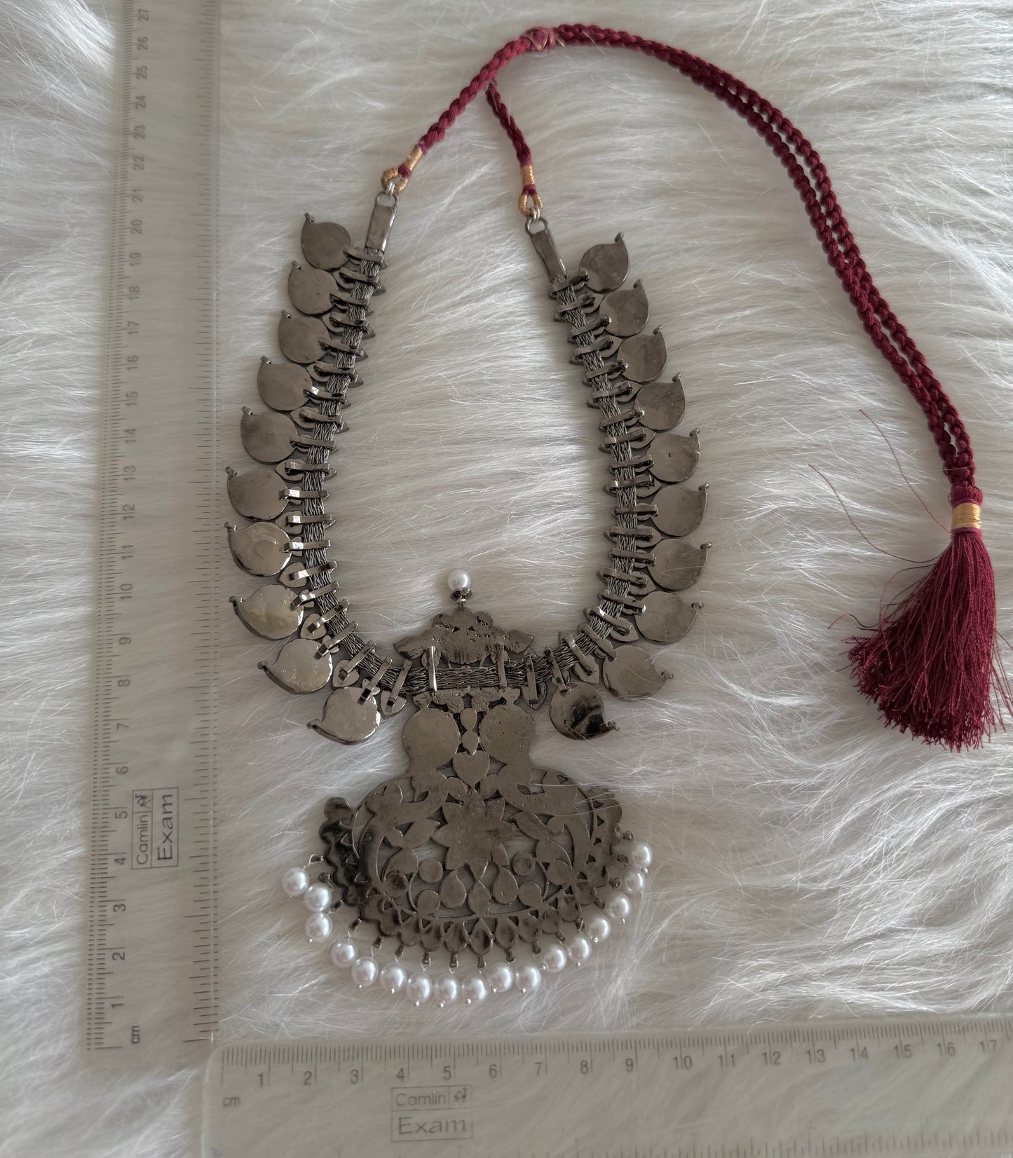 Black finish precious kemp pearl mango magari necklace Dj-51168