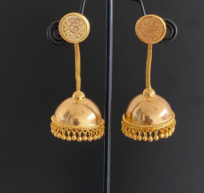 Gold Tone Kerala style long jhumkka dj-53922