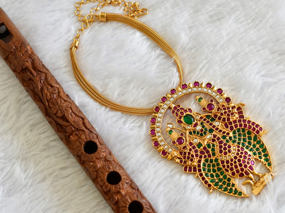 Matte finish kemp-green big Karthikeya pendant necklace dj-51813