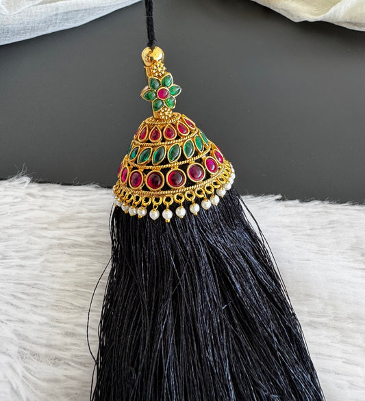 Matte finish floral kemp-green pearl kuppulu(Hair accessory) dj-52753