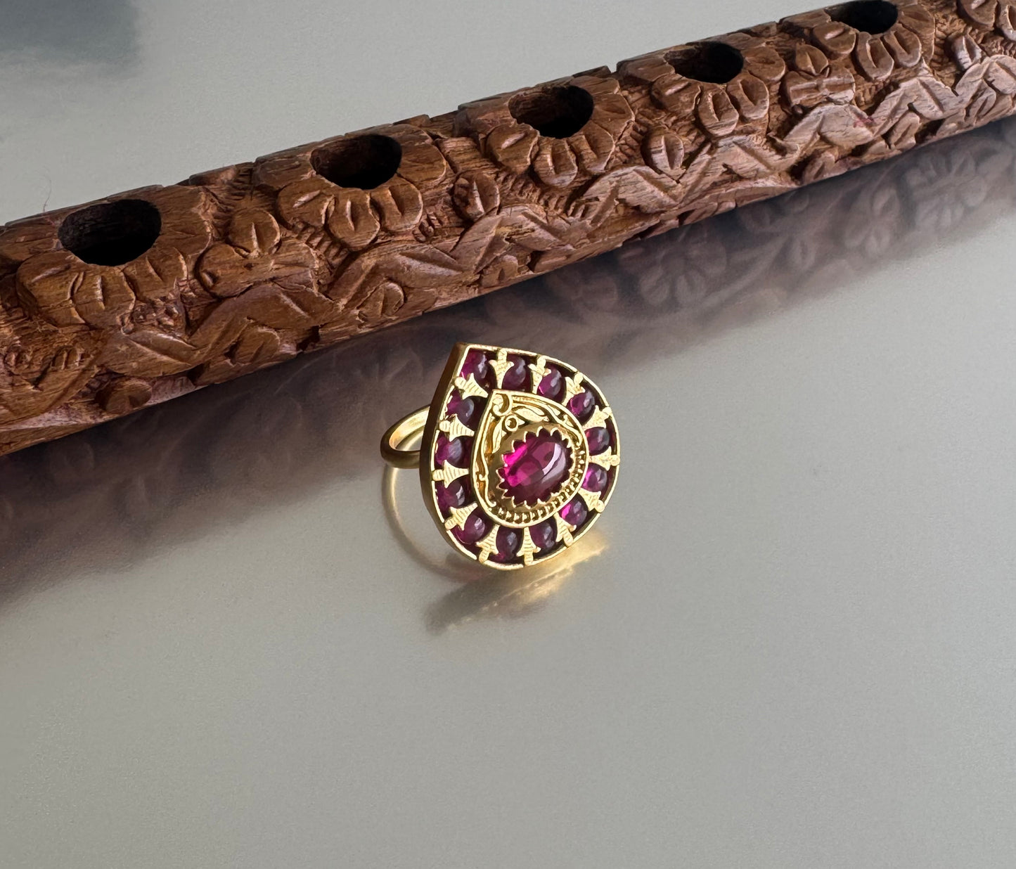 Matte finish kemp adjustable finger ring dj-51395