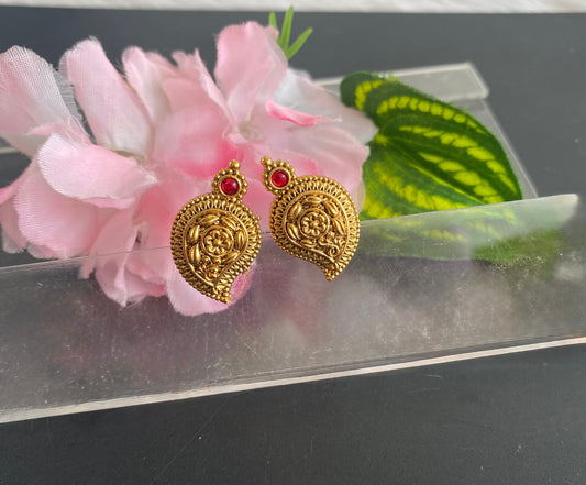 Matte finish kemp mango nakshi earrings dj-51125