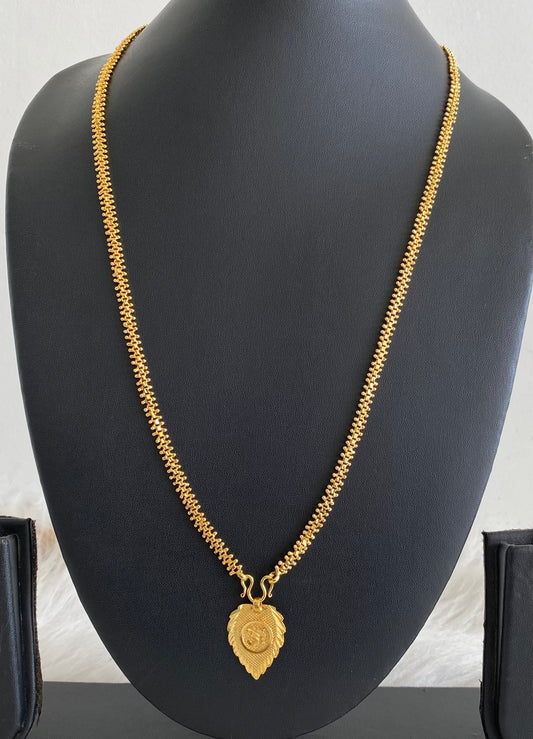 Gold tone 24 inches chain with om pendant dj-54379