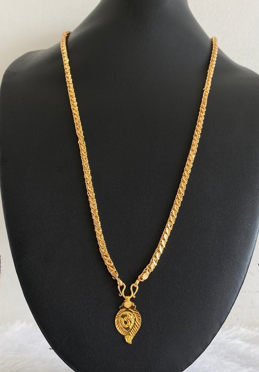 Gold tone 24 inches chain with om pendant dj-54378