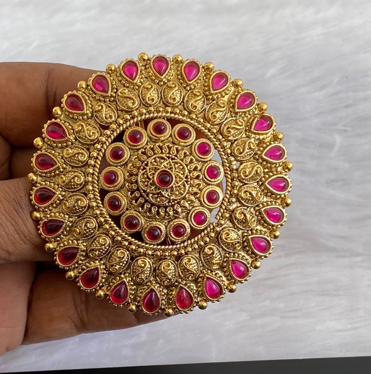 Antique gold tone kemp round hair jewel(rakodi)dj-53620