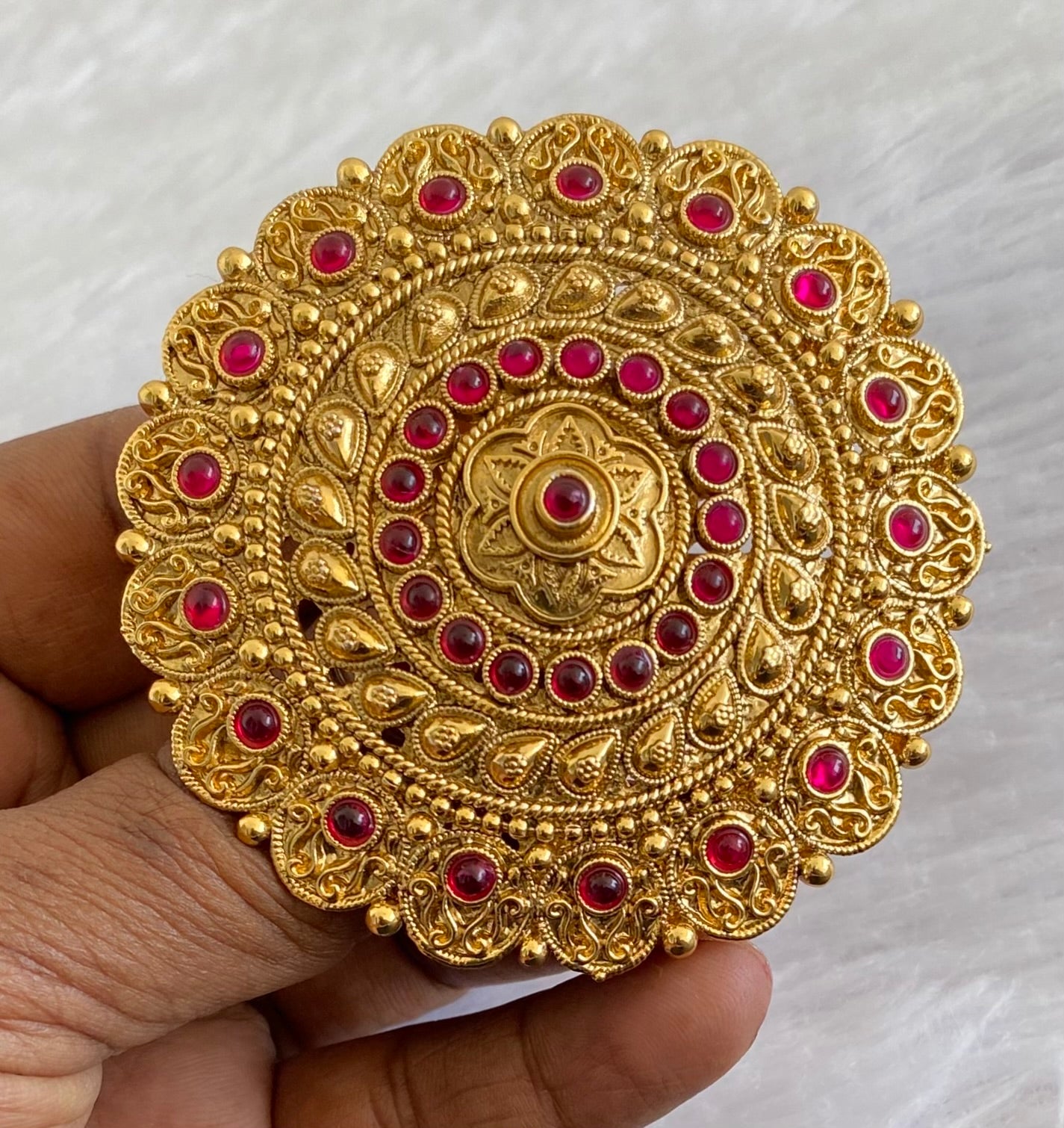 Antique gold tone kemp round hair jewel (rakodi) dj-53630