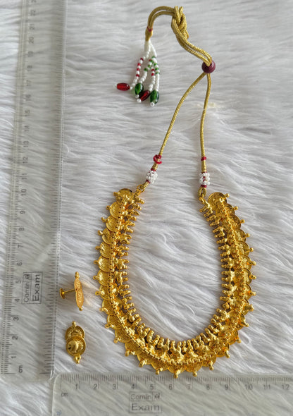 Gold tone Lakshmi coin necklace dj-51111