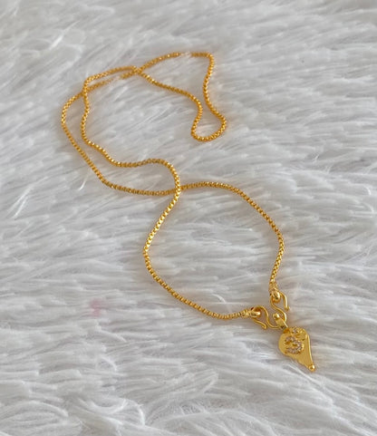 Gold tone 18 inches chain with cz om elakka pendant dj-54392