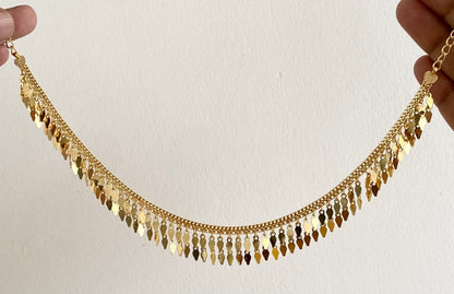 Gold tone kerala style elakka choker necklace dj-54107