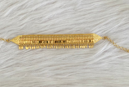 Gold tone kerala style elakka thali choker necklace dj-55023