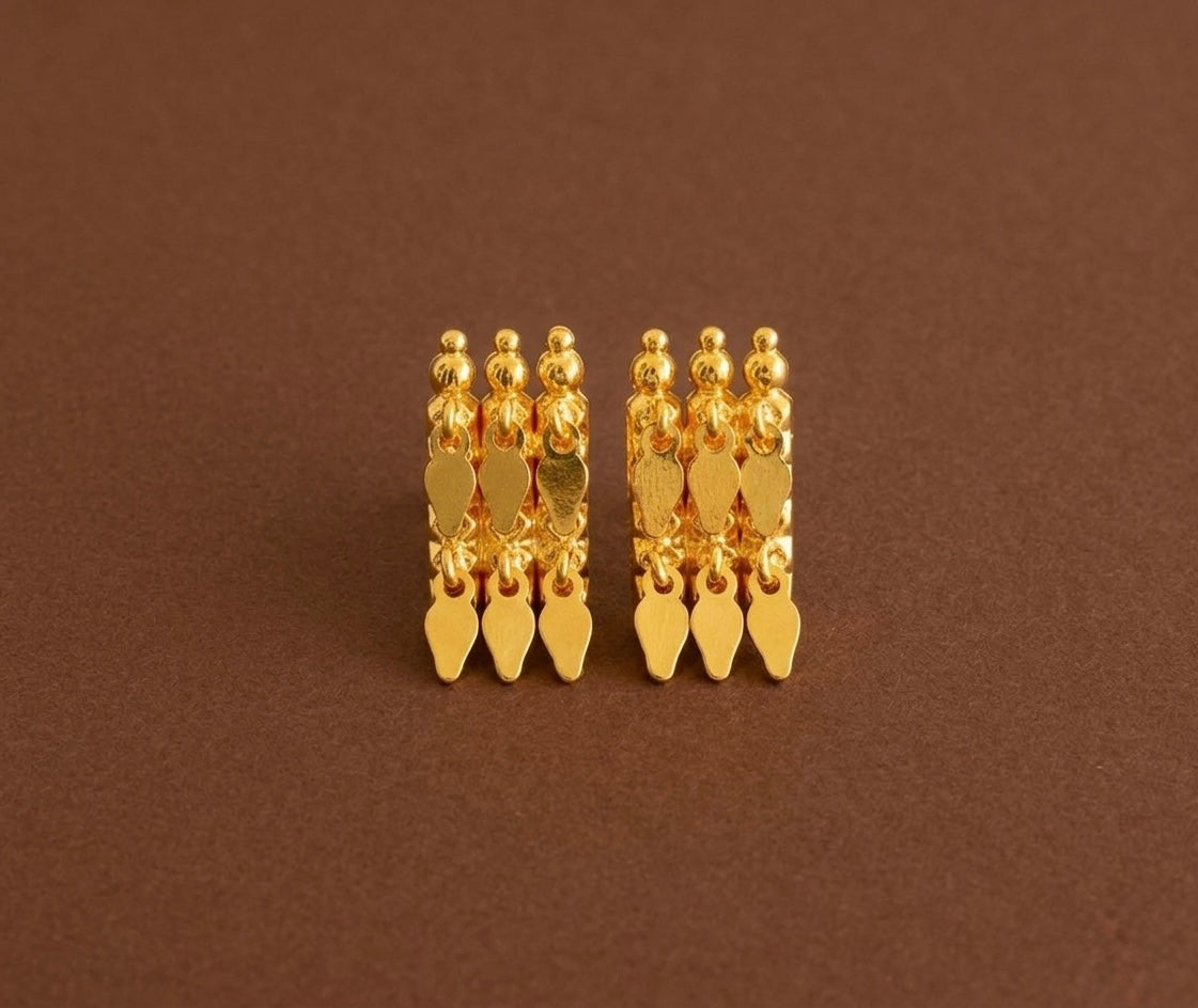 Gold tone kerala style elakka thali earrings dj-53402