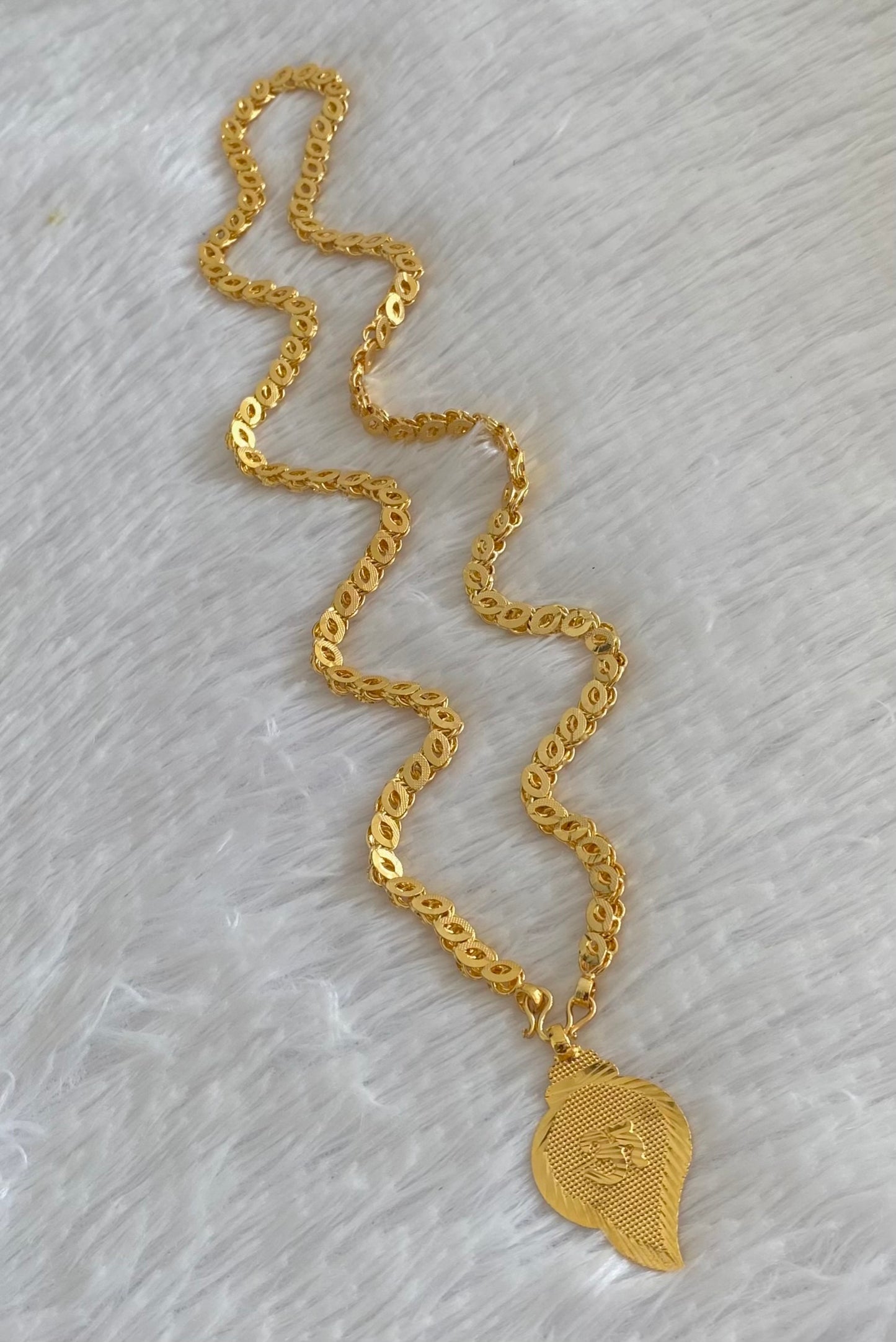 Gold tone 24 inches chain with om pendant dj-54388