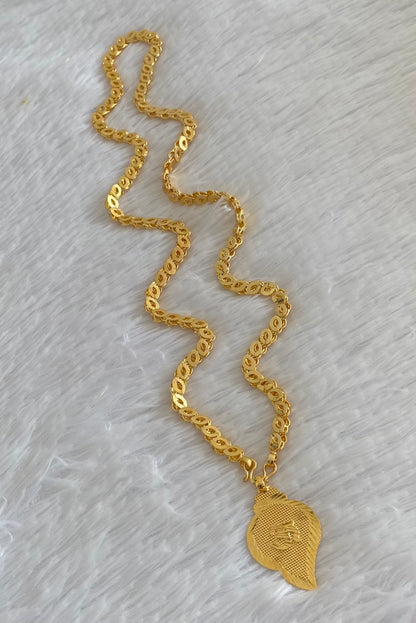 Gold tone 24 inches chain with om pendant dj-54388