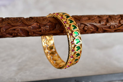 Gold tone Kerala style green mango bangle(2.4) dj-24932