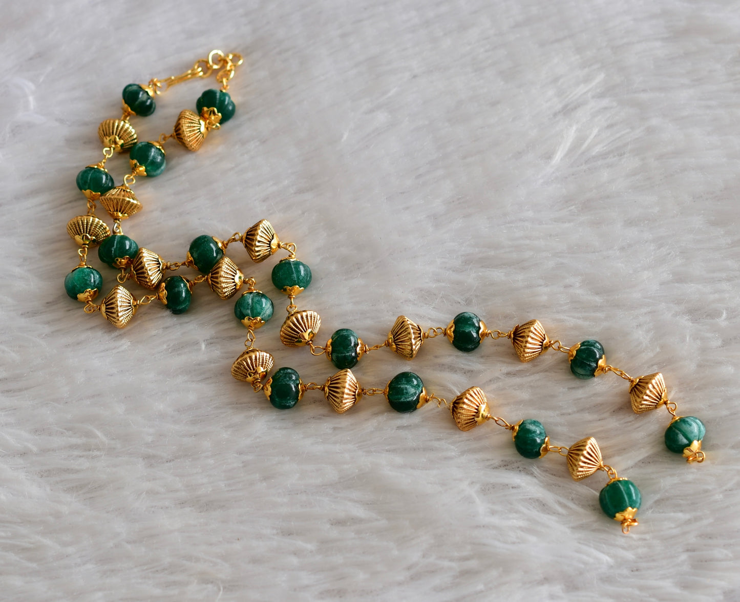 Matte finish green pumpkin beaded chain for pendant dj-51945