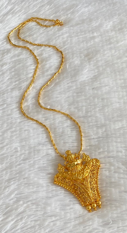 Gold tone 24 inches chain with lakshmi pendant dj-54363