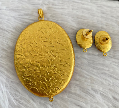 Gold tone multicolor pacchi pendant set dj-52954