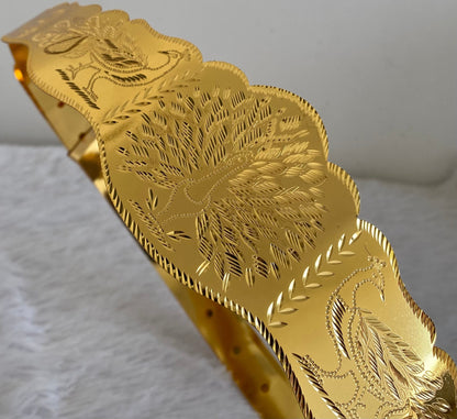 Gold tone peacock design adjustable waist belt dj-53467