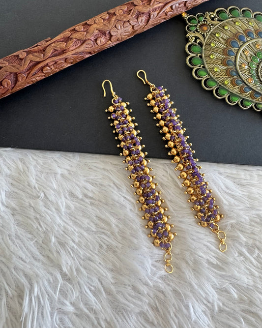 Matte finish purple cluster ear side chain dj-52045