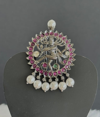 Black finish precious kemp Shri Natarajar hair jewel dj-52294