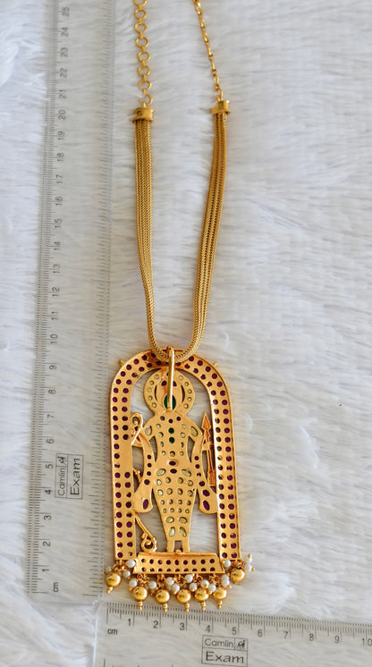 Matte finish kemp-green-white big Ramlalla pendant necklace dj-51810