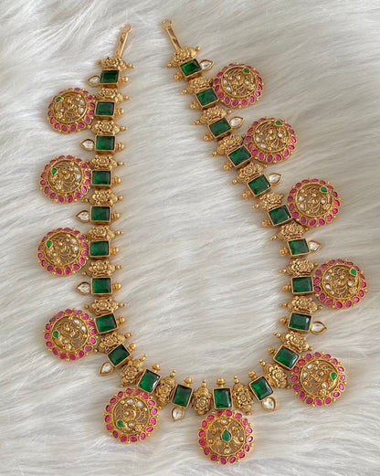 Antique gold replica big kundan jadau bottu mala/haar dj-54156