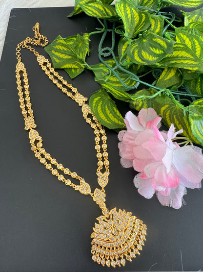 Gold tone AD white swan double layer short haar dj-51189