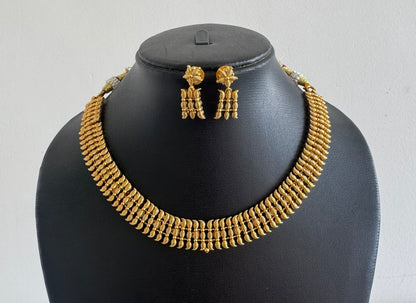 Antique gold tone mango necklace set dj-52135