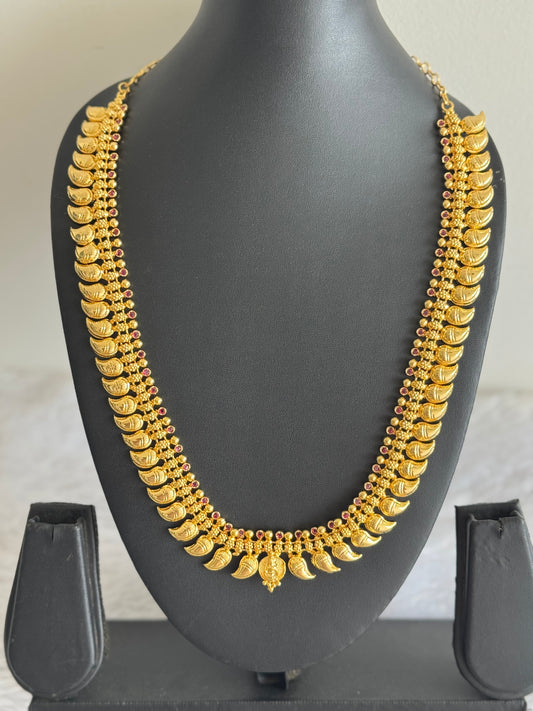 Gold look alike kerala style ad pink lakshmi mango haar dj-51639