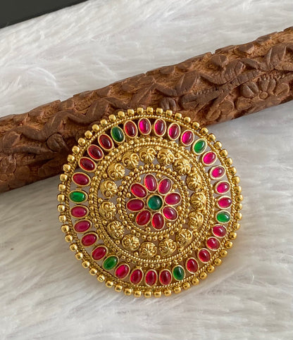 Antique gold tone kemp-green round hair jewel(rakodi)dj-53613
