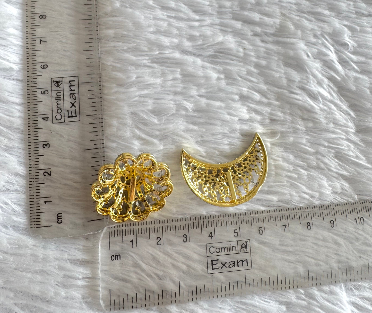 Two tone AD pink-green flower sun moon hair jewel dj-52023