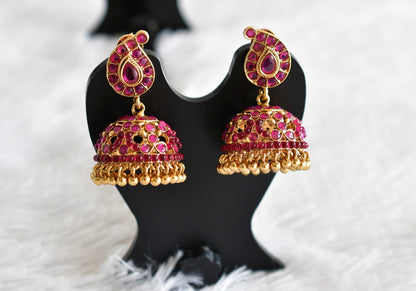 Antique gold tone kemp mango peacock jhumkka dj-51871