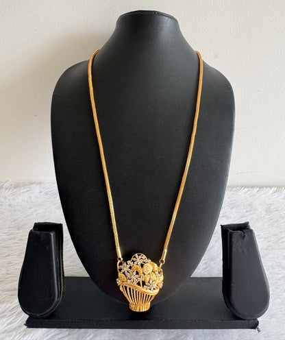 Gold tone 24 inches chain with flower pot pendant dj-52218