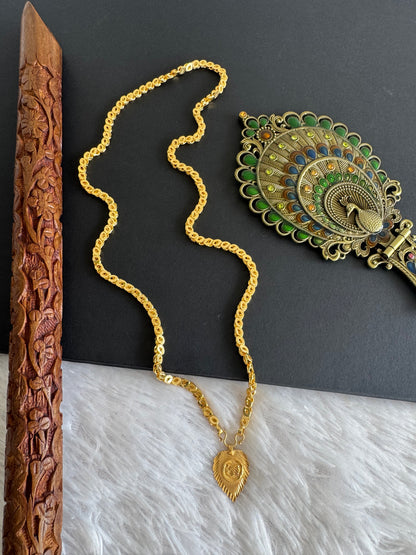 Gold tone 24 inches chain with om pendant dj-47153