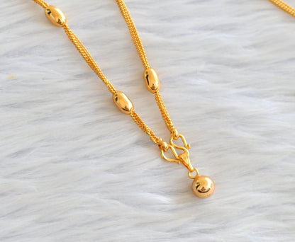 Gold tone ball pendant with chain dj-35588