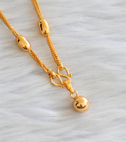 Gold tone ball pendant with chain dj-35588