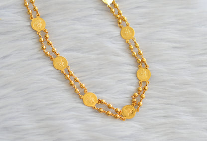 Gold tone double layer lakshmi coin chain dj-37336