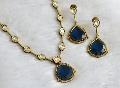 Antique cz blue-white stone necklace set dj-46982