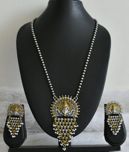 Dual tone ma durga necklace set dj-48762