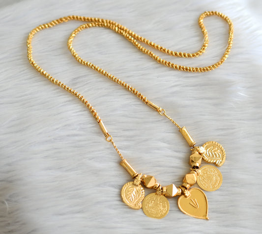 Gold tone 24 inches rope chain with heart nama lakshmi coin mango mangalyam dj-43647