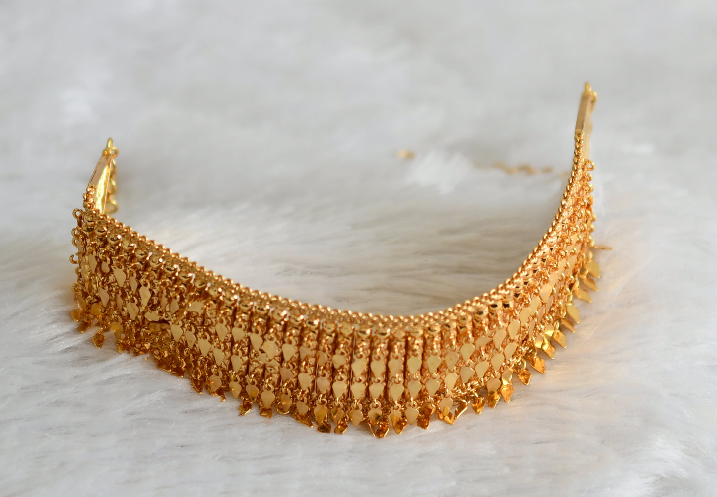 Gold tone kerala style elakka thali choker necklace dj-48772