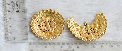 Antique gold tone kemp-green peacock sun moon hair jewel dj-48781